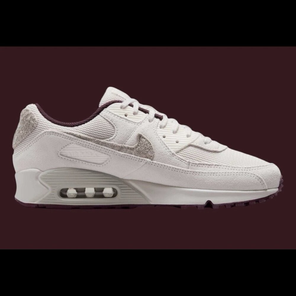 Nike Air Max 90 PRM Sail Burgundy Crush HQ1712-001 Men's Sizes NBY - Picture 2 of 6